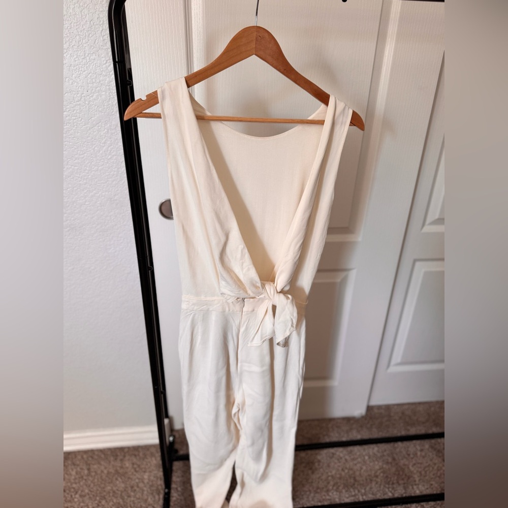 MASSIMO DUTTI WHITE OPEN BACK JUMPSUIT SIZE 2 - Picture 2 of 5